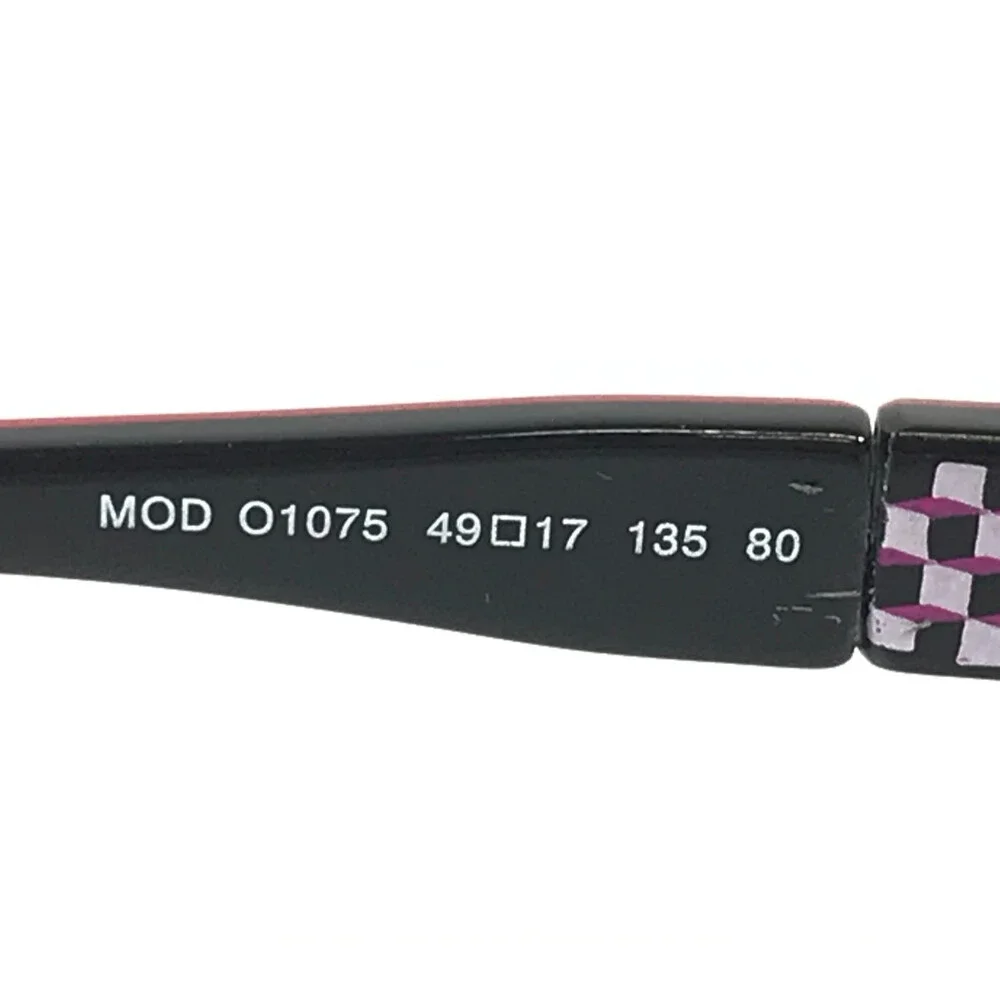 Easyflip Eyeglasses Frames MOD O1075 80 Black Purple with Clip Ons 49-17-135
